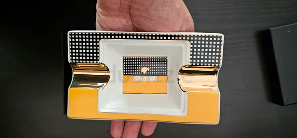 Cohiba Vintage Ashtray 2 slots with Polished Gold Accents
