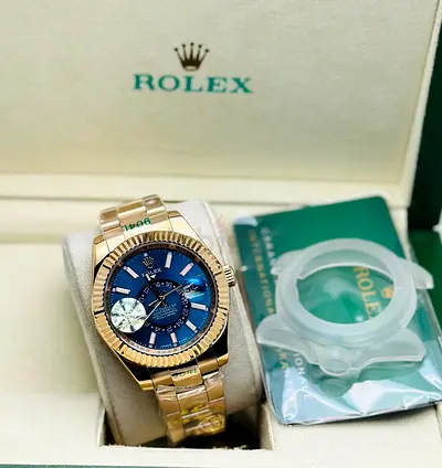 Rolex Gold  Blue Dial Watch