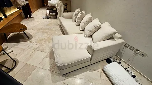 The _ One Kingston Sectional L shape sofa beige
