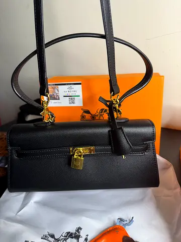 Black Hermes leather hand bag