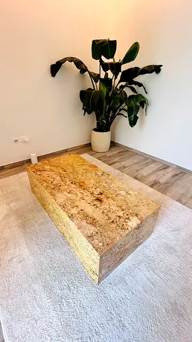 Unique Gold Leaf Coffee Table - Stunning Centerpiece for Your Living Room