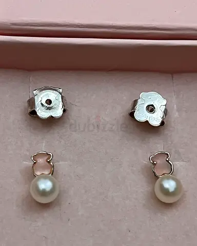 Authentic Tous silver Earrings + Pink Quartzite gemstones pearl cartier pandora swarovski dior 18k