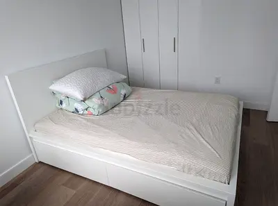 IKEA Malam double bed with 2 storage drawers underneath and Ikea mattress 140×200cm