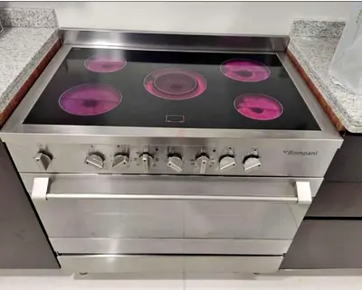 Modern Bompani Italian electric ceramic cooking range 90/60 Glass Top Gas Range - Cook in Style!