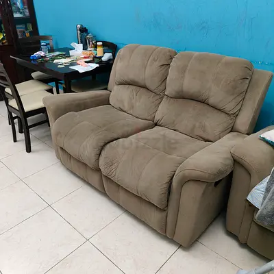 2 Seater Comfortable Beige Reclining Sofa for Sale