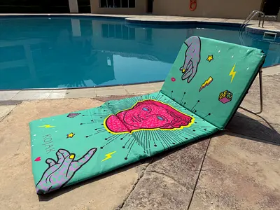 Vibrant Poolside Lounge Chair - Perfect for Relaxation!