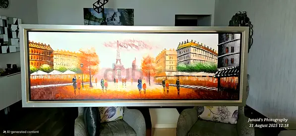 Charming Landscape Painting with Eiffel Tower