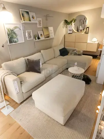 Almost brand new Condition Ikea vimle four Seater L Shape Sofa with footstool