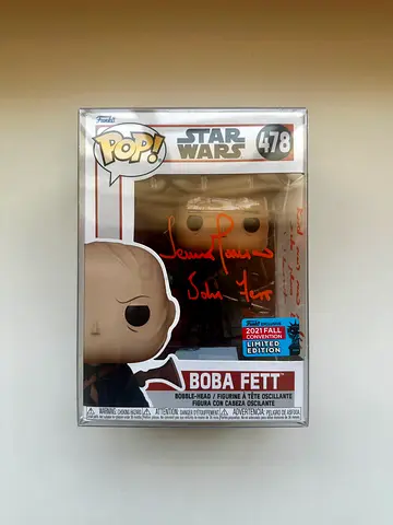 Signed Funko Pop Boba Fett Autographed by Temura Morrison with Inscription