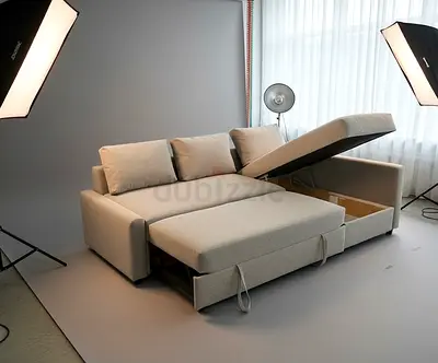 IKEA FRIHETEN corner sofa-bed with storage.Beige