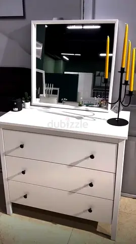 Clean and Modern White Dresser with Mirror