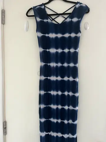 Blue and white sundress
