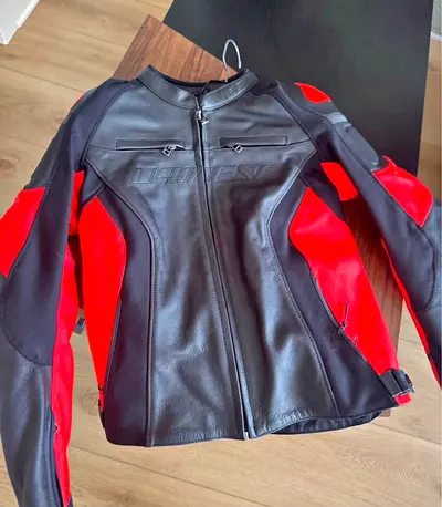 Dainese Motorcycle Motorbike Racing CE Leather Track Jacket