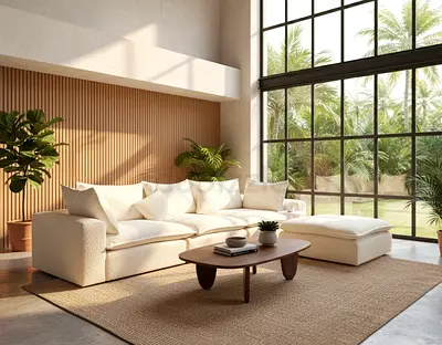 Marina home modular sectional sofa field with feather