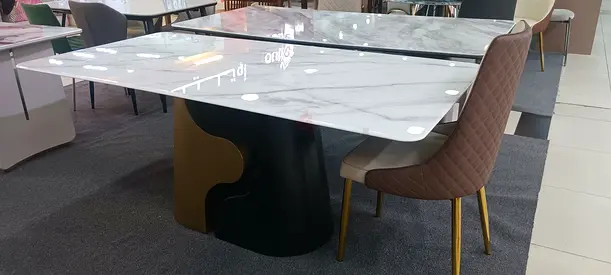 Stylish Marble Dining Table with Elegant Chairs