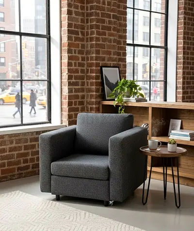 IKEA Single Sofa convertible bed,Dark grey color