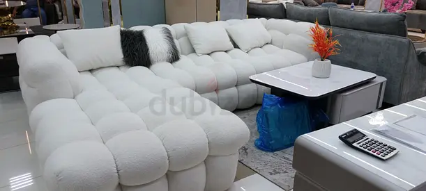 Stylish Contemporary White Sectional Sofa Set