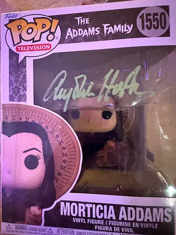 Rare Morticia Addams big Funko Pop - Signed by Anjelica Huston