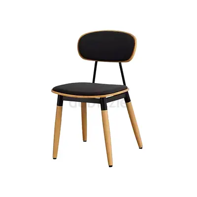 Dining Chair,Yellow Brown Wood Chair For Dining Table,Kitchen Furniture,Reading Chair (Black)