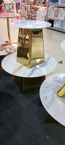 Elegant Marble and Gold Accent Tables