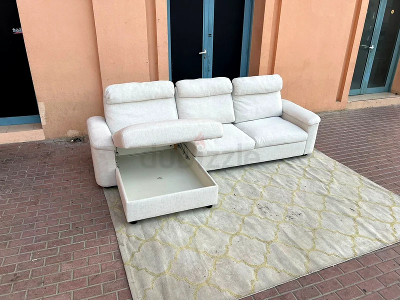Looks great Condition Ikea Lidhult L Shape Sofa bed with storage