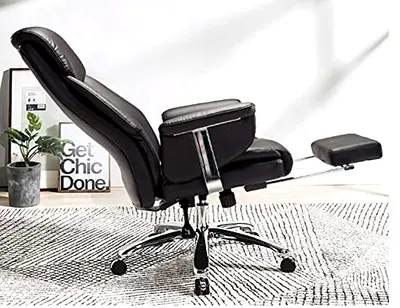 Executive recline leather tilting chair with footrest