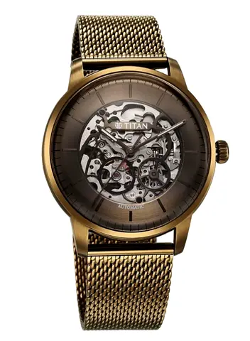 Titan Automatic Watch / Upgrade Colour / Olive Green Special Colour / Mesh bracelet