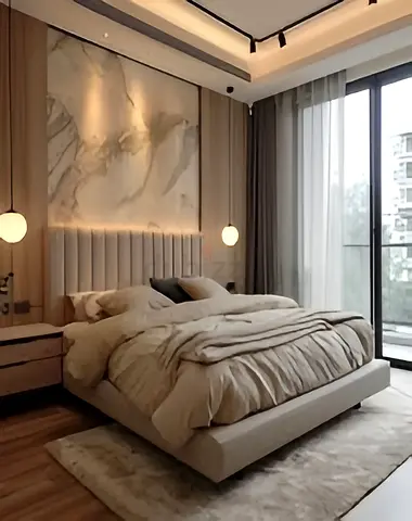 Modern fabric bed