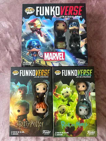 Set of FunkoVerse Strategy Game Collection - Marvel  Harry Potter, Rick  Morty!