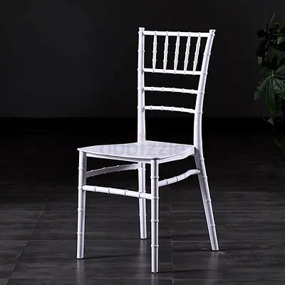 Wedding Bamboo Plastic Chair For Party Dining Home Furniture Outdoor Balcony Chair (White Plastic)