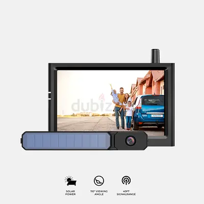Auto Vox Solar1 Pro Battery Powered Wireless Backup Camera with 5 Monitor For Car