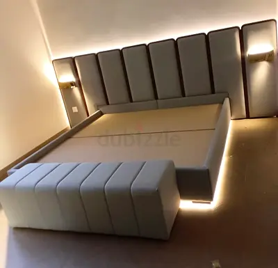 Stylish Modern Bed with LED Lighting