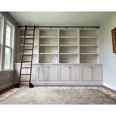 Elegant and Spacious Bookcase with Ladder - Perfect for Any Room!