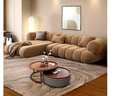 Elegant Modern Sofa Set with Stylish Coffee Table