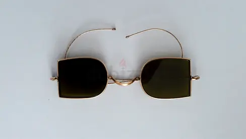 100 years old antique sunglass gold plated very rare collection