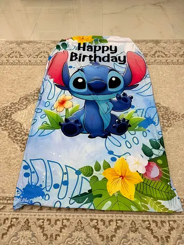 Stich birthday decoration background خلفية ستيج لعيد الميلاد