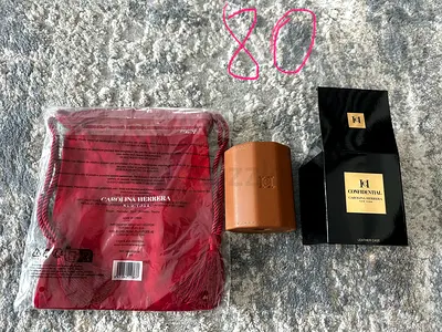 Carolina Herrera leather pencil case