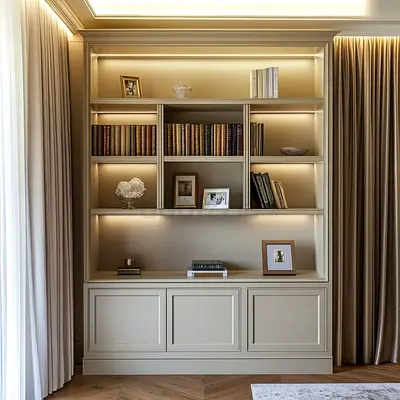 Elegant Modern Bookcase with Integrated Lighting