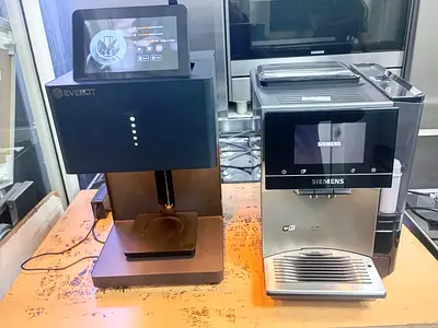 Siemens eq700 coffee machine with coffee printer bean to cup coffee