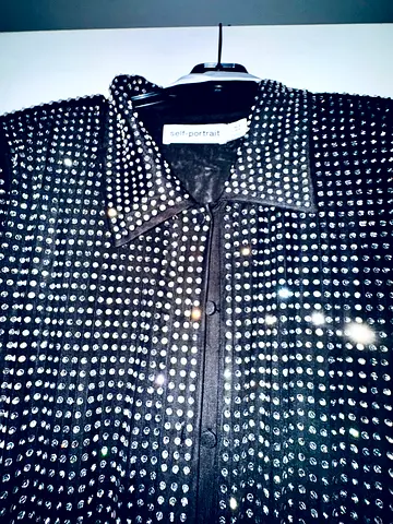 SELF-PORTRAIT dress glamorous elegant gown Crystal Embellished Mesh Evening Chic used 1 time