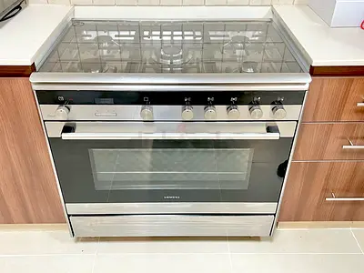 Iq700 Siemens gas  with electric oven cooking ranges size 90-60cm freestanding