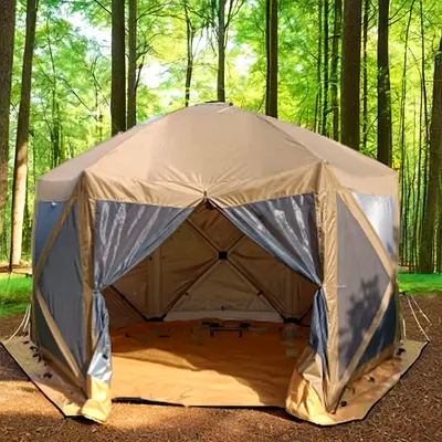 Outdoor Screen Gazebo Tent Kadi Style Quick Set up Pop up Tent Screen House Shelter Garden Mesh Dese