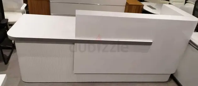 Reception table glossy white 240cm