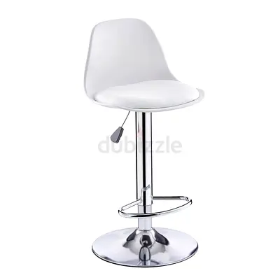PU Leather Adjustable High Bar Chair,Counter Guest Chair(White 1 Pc)