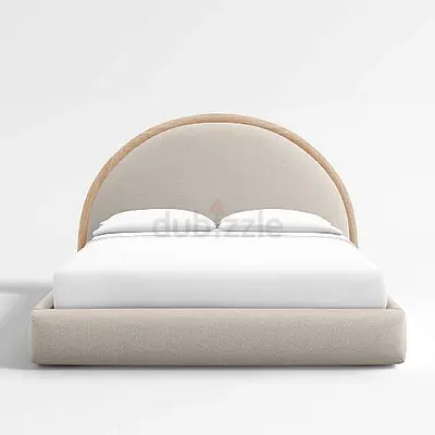 Elegant Modern Bed with Upholstered Headboard