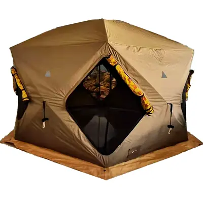 Outdoor Camping Tent Six Sides Pop-up Large Space Outdoor Camping Tent, Windproof and Windproof Port
