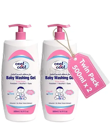 Cool  Cool Gentle Baby Washing Gel - Perfect for Your Little Ones Skin! 500 ml x 2 packs