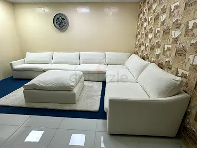 Marina home feather filled lshape sofa with footstool