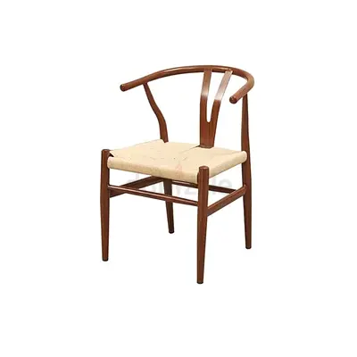 Nordic - Style Metal Chair Y - Chair with Woven Seat - Ideal for Home Dining  Living Spaces