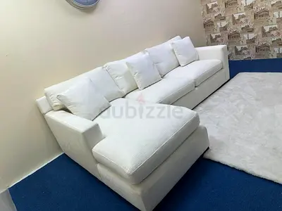 Excellent condition cratebarrel white color lshape sofa
